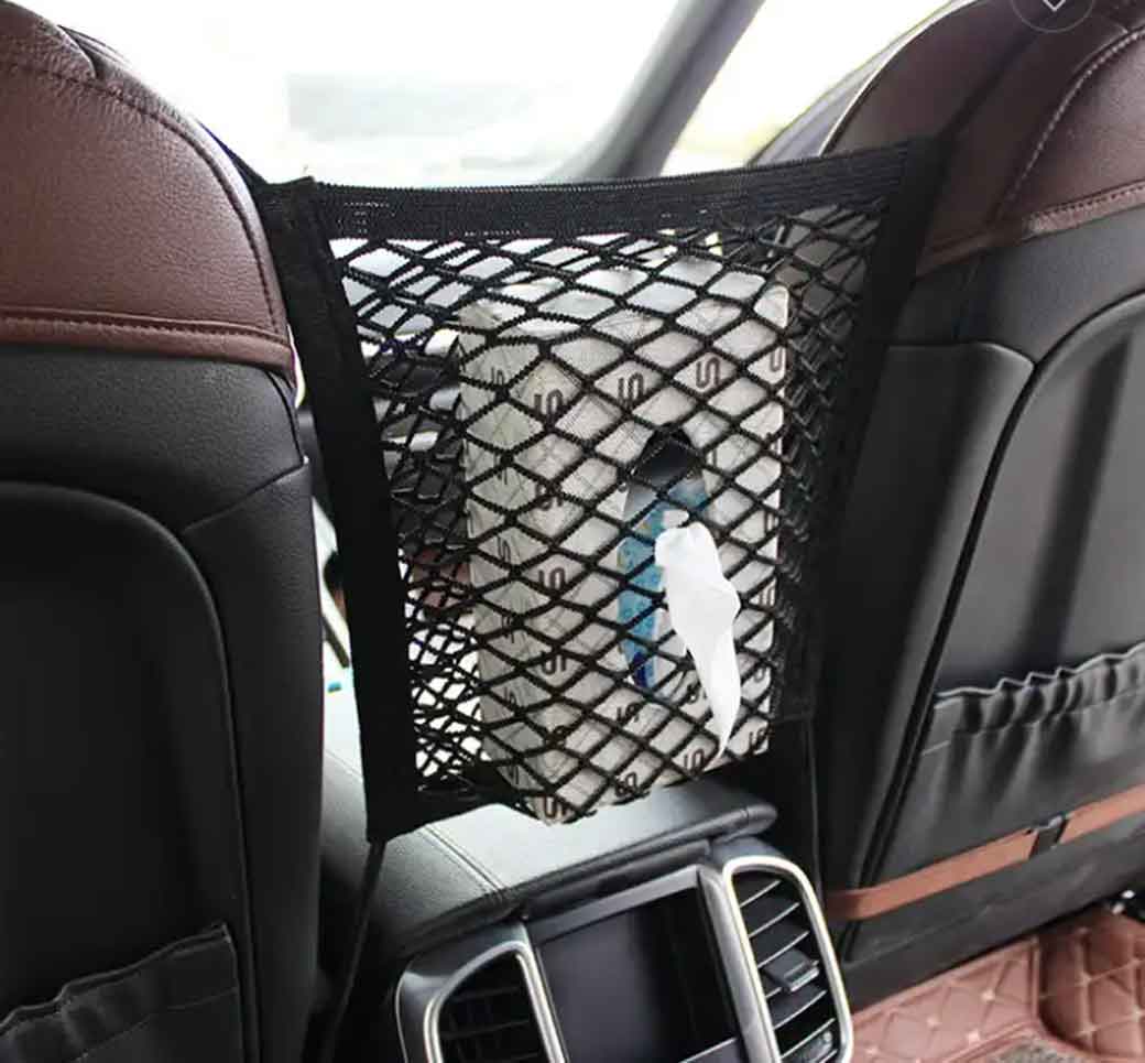 Malla para Asiento trasero de Carro Tres Bolsillos