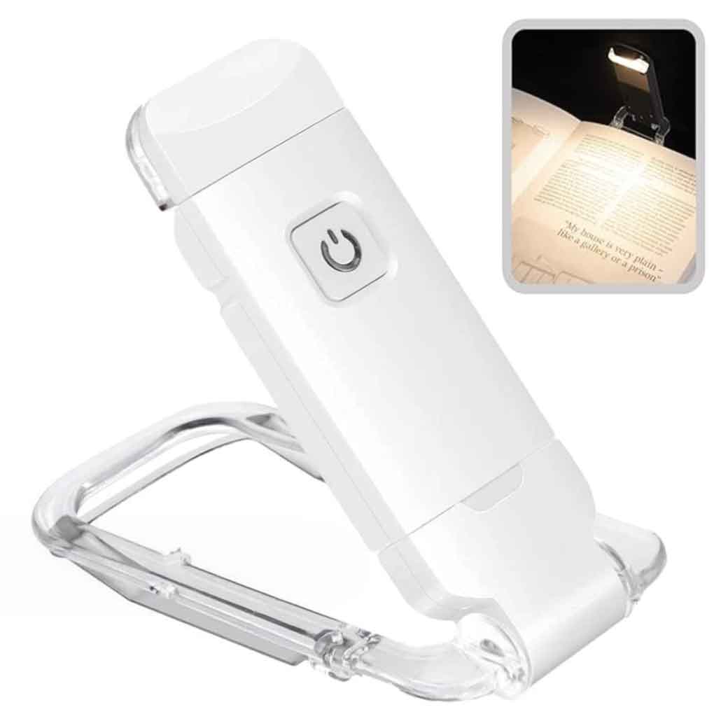 Luz De Lectura De Libro Lampara Recargable Usb Blanca