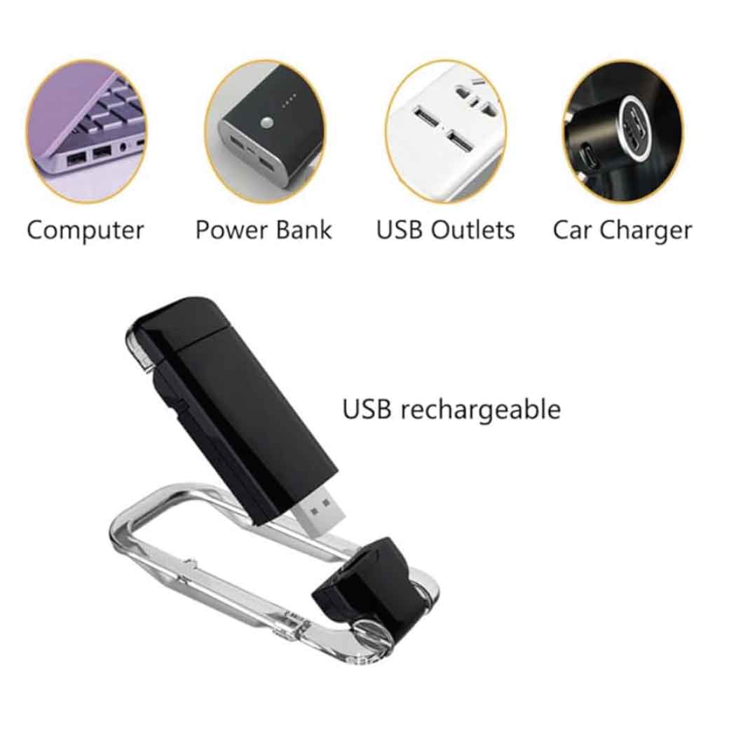 Luz De Lectura De Libro Lampara Recargable Usb Negra