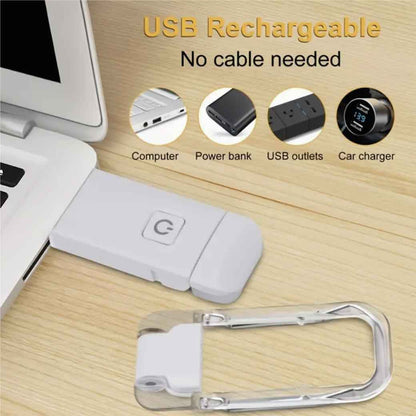 Luz De Lectura De Libro Lampara Recargable Usb Blanca